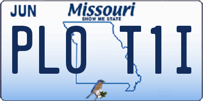 MO license plate PL0T1I