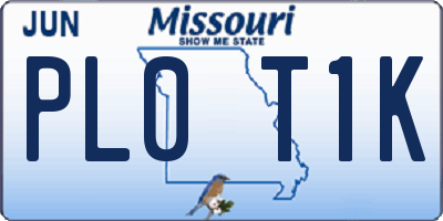 MO license plate PL0T1K