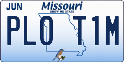 MO license plate PL0T1M