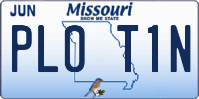 MO license plate PL0T1N