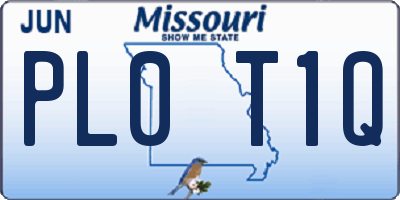 MO license plate PL0T1Q
