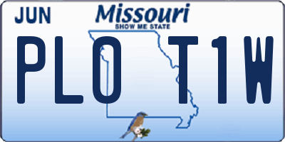 MO license plate PL0T1W