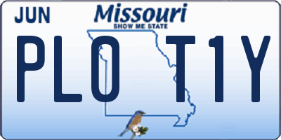 MO license plate PL0T1Y