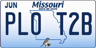 MO license plate PL0T2B