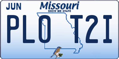 MO license plate PL0T2I