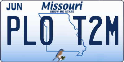 MO license plate PL0T2M