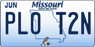 MO license plate PL0T2N