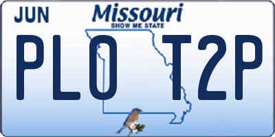 MO license plate PL0T2P
