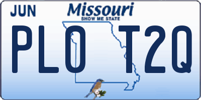MO license plate PL0T2Q