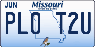 MO license plate PL0T2U