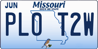MO license plate PL0T2W