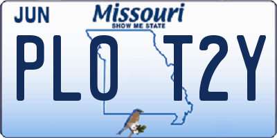 MO license plate PL0T2Y