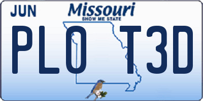 MO license plate PL0T3D