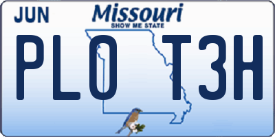 MO license plate PL0T3H