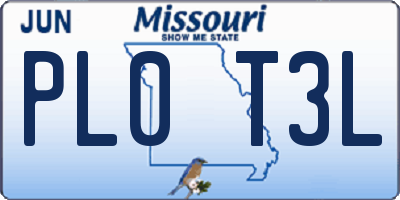 MO license plate PL0T3L