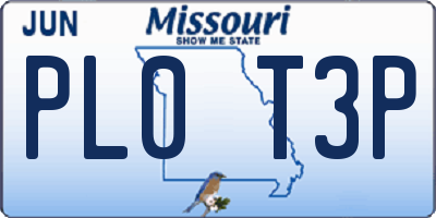 MO license plate PL0T3P