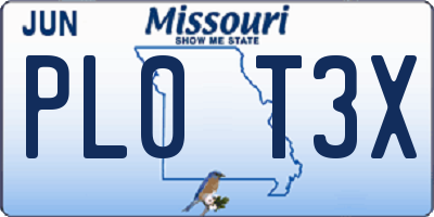 MO license plate PL0T3X