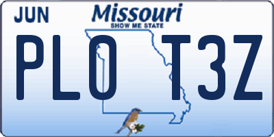 MO license plate PL0T3Z