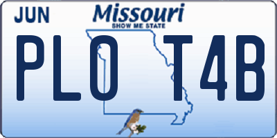 MO license plate PL0T4B