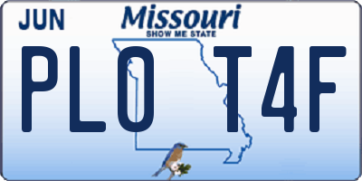 MO license plate PL0T4F