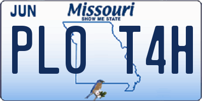 MO license plate PL0T4H
