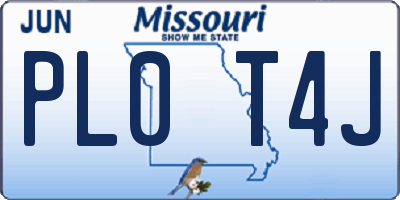 MO license plate PL0T4J