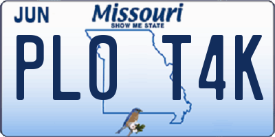 MO license plate PL0T4K