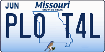 MO license plate PL0T4L