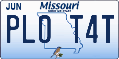 MO license plate PL0T4T
