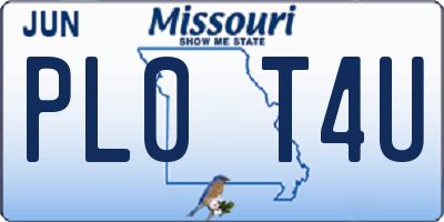 MO license plate PL0T4U