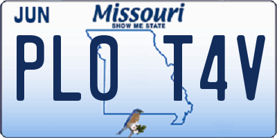 MO license plate PL0T4V