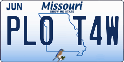 MO license plate PL0T4W