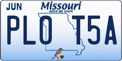 MO license plate PL0T5A