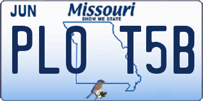 MO license plate PL0T5B