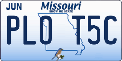 MO license plate PL0T5C