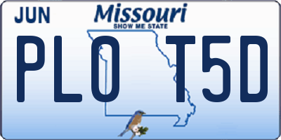 MO license plate PL0T5D