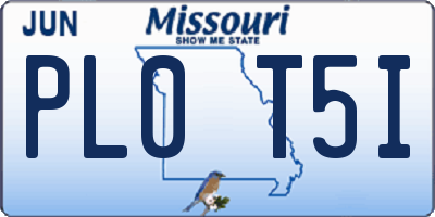 MO license plate PL0T5I