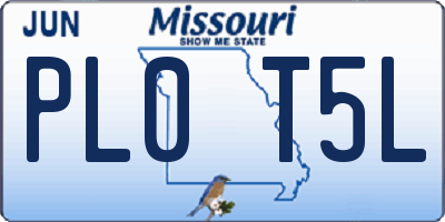 MO license plate PL0T5L