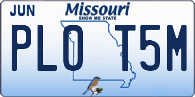 MO license plate PL0T5M