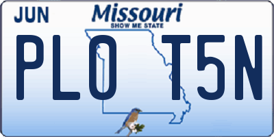 MO license plate PL0T5N
