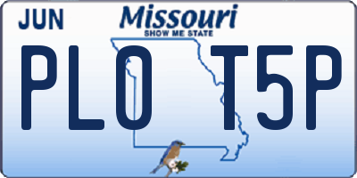 MO license plate PL0T5P