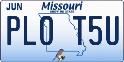 MO license plate PL0T5U