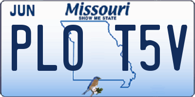 MO license plate PL0T5V
