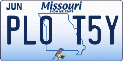 MO license plate PL0T5Y