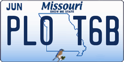 MO license plate PL0T6B