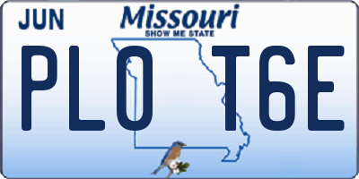 MO license plate PL0T6E