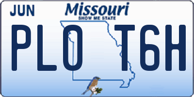 MO license plate PL0T6H