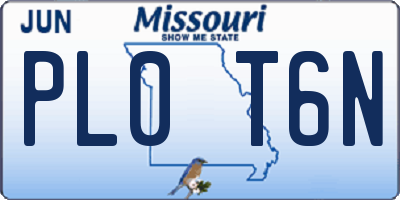 MO license plate PL0T6N