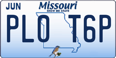 MO license plate PL0T6P