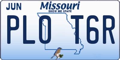 MO license plate PL0T6R